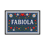 Fabiola Name Art - Floral Farmhouse personalized wall print for kids