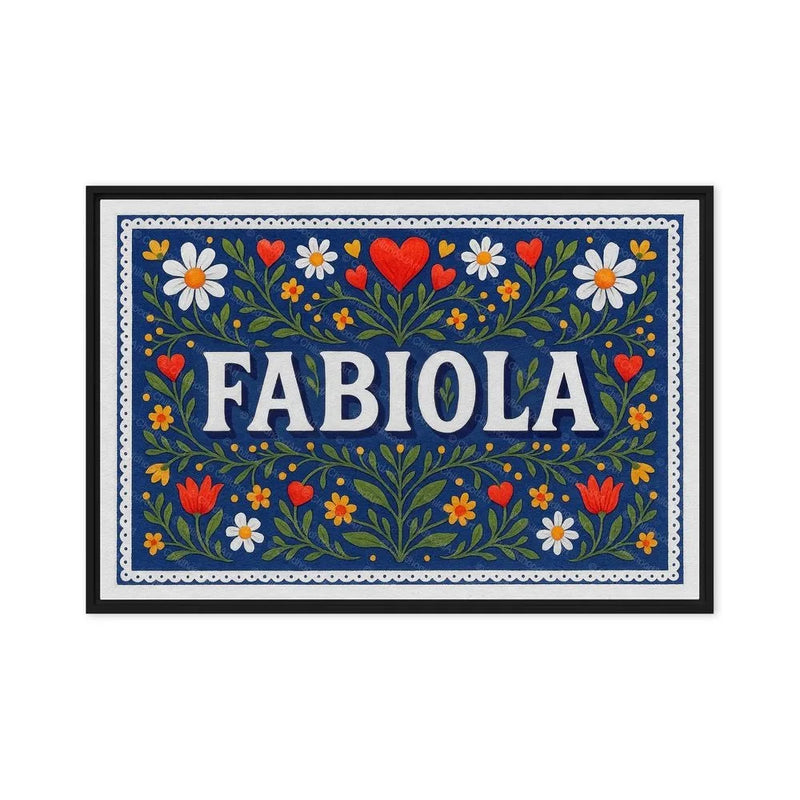 Fabiola Name Art - Floral Farmhouse personalized wall print for kids