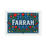 Farrah Name Art - Floral Farmhouse personalized wall print for kids