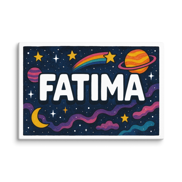 Fatima Name Art - Space Explorers Personalized Wall Art