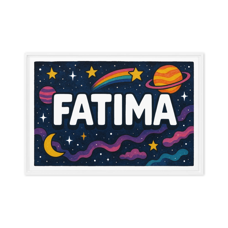 Fatima Name Art - Space Explorers personalized wall print for kids
