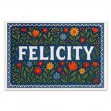 Felicity Name Art - Floral Farmhouse personalized wall print for kids