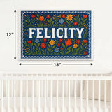 Felicity Name Art - Floral Farmhouse personalized wall print for kids