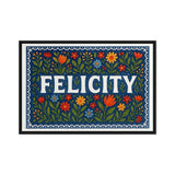 Felicity Name Art - Floral Farmhouse personalized wall print for kids