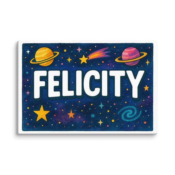 Felicity Name Art - Space Explorers Personalized Wall Art