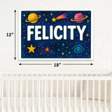 Felicity Name Art - Space Explorers personalized wall print for kids