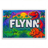 Flynn Name Art - Dinosaur Adventure personalized wall print for kids