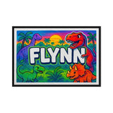 Flynn Name Art - Dinosaur Adventure personalized wall print for kids