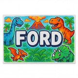 Ford Name Art - Dinosaur Adventure personalized wall print for kids