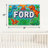 Ford Name Art - Dinosaur Adventure personalized wall print for kids