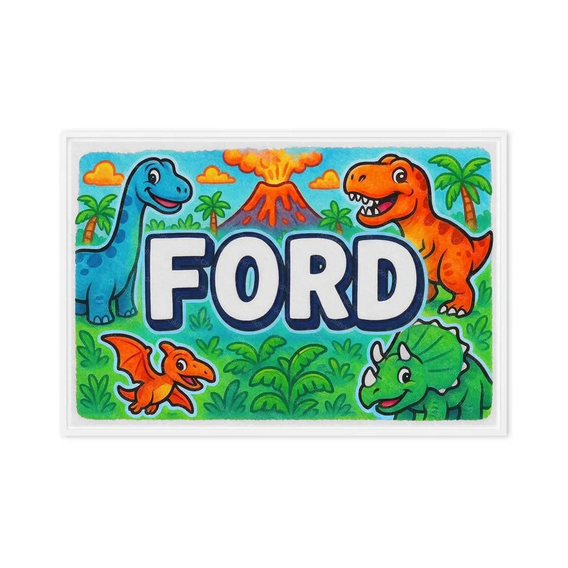 Ford Name Art - Dinosaur Adventure personalized wall print for kids