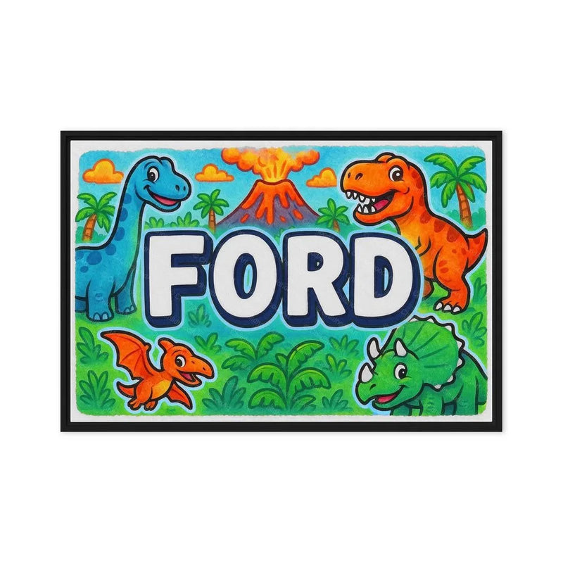 Ford Name Art - Dinosaur Adventure personalized wall print for kids