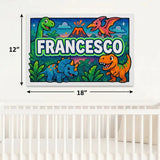 Francesco Name Art - Dinosaur Adventure personalized wall print for kids