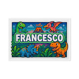 Francesco Name Art - Dinosaur Adventure personalized wall print for kids