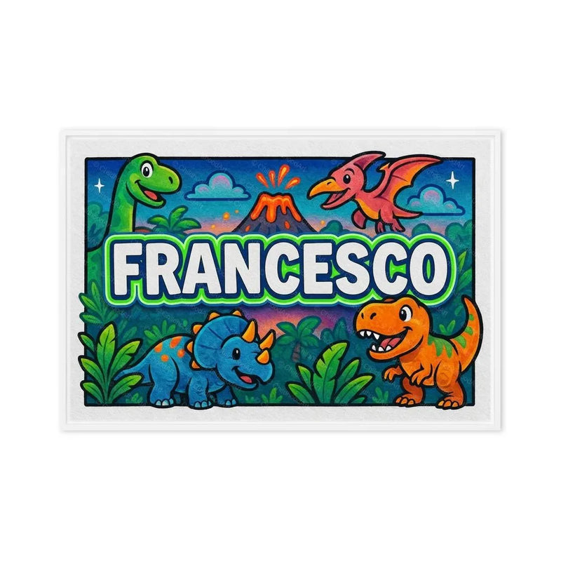 Francesco Name Art - Dinosaur Adventure personalized wall print for kids