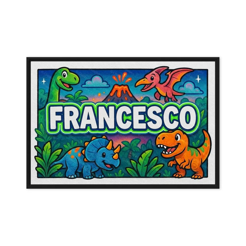Francesco Name Art - Dinosaur Adventure personalized wall print for kids
