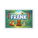 Frank Name Art - Forest Friends personalized wall print for kids