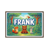 Frank Name Art - Forest Friends personalized wall print for kids