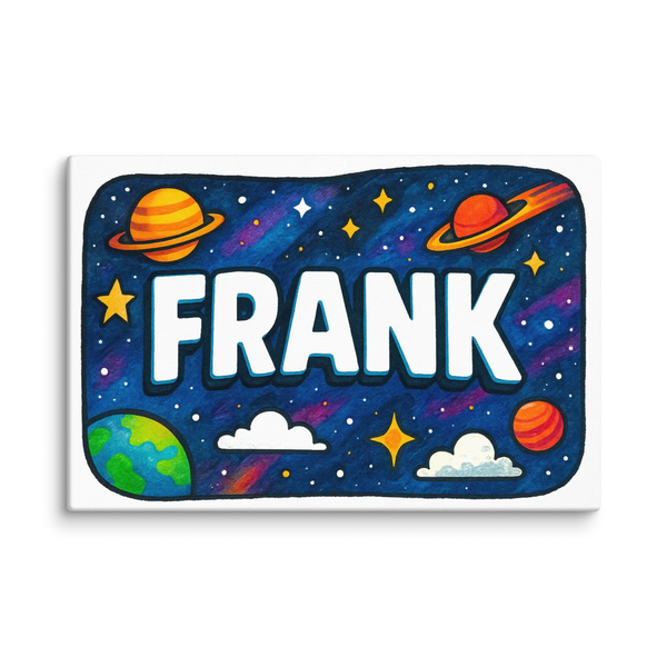 Frank Name Art - Space Explorers Personalized Wall Art