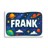 Frank Name Art - Space Explorers personalized wall print for kids