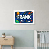 Frank Name Art - Space Explorers personalized wall print for kids