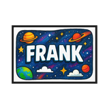 Frank Name Art - Space Explorers personalized wall print for kids