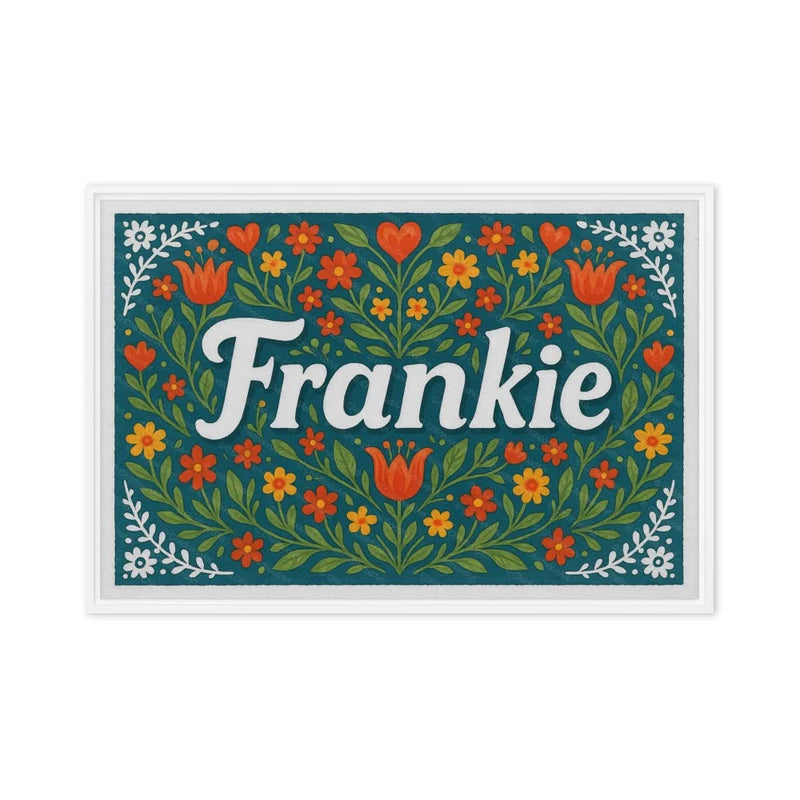 Frankie Name Art - Floral Farmhouse personalized wall print for kids