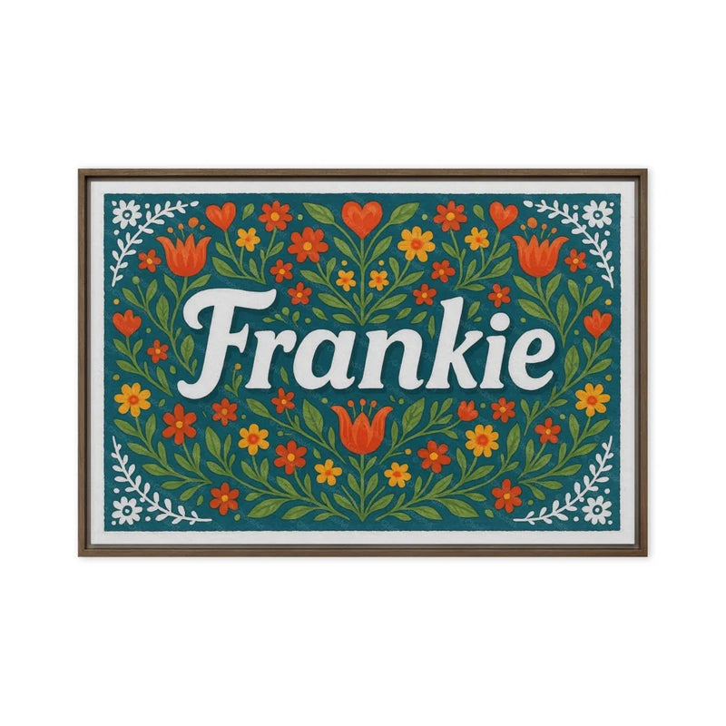 Frankie Name Art - Floral Farmhouse personalized wall print for kids