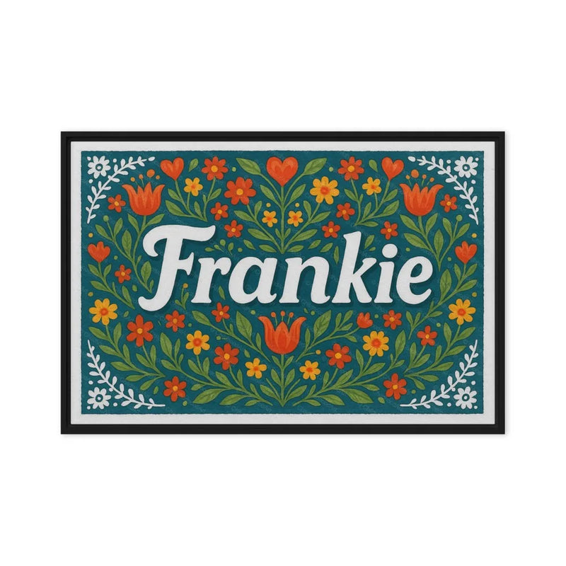 Frankie Name Art - Floral Farmhouse personalized wall print for kids