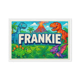 Frankie Name Art - Dinosaur Adventure personalized wall print for kids