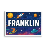 Franklin Name Art - Space Explorers personalized wall print for kids