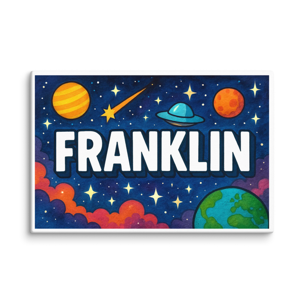 Franklin Name Art - Space Explorers Personalized Wall Art