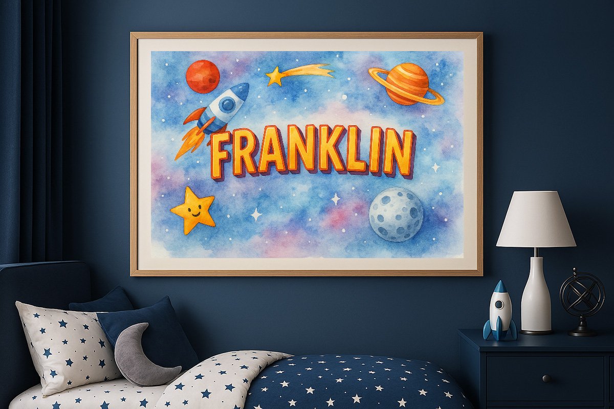 Franklin Personalized Outer Space Art