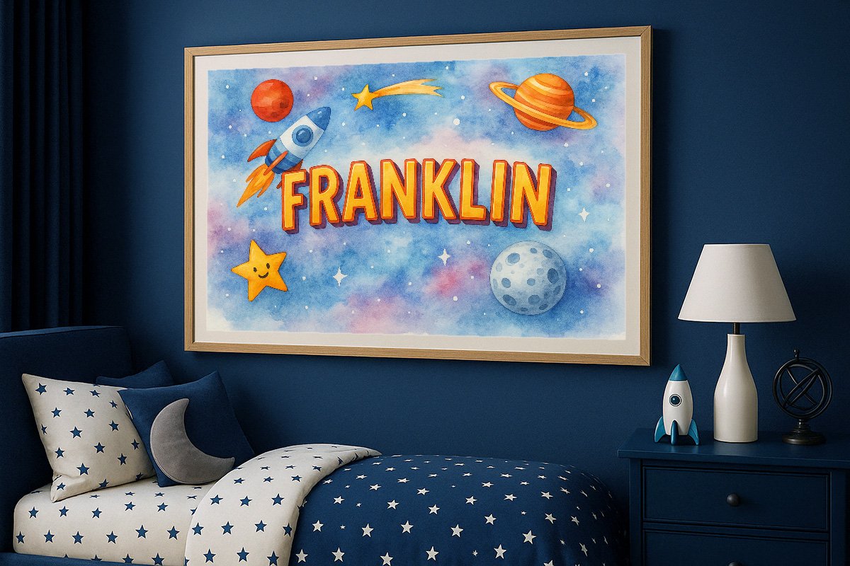 Franklin Personalized Outer Space Art