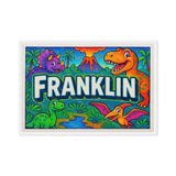 Franklin Name Art - Dinosaur Adventure personalized wall print for kids
