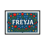 Freyja Name Art - Floral Farmhouse personalized wall print for kids
