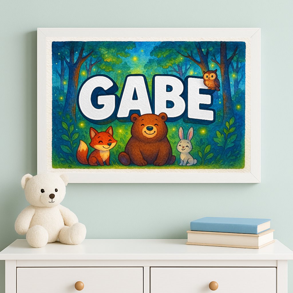 Personalized name art for Gabe