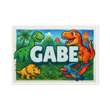 Gabe Name Art - Dinosaur Adventure personalized wall print for kids