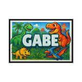 Gabe Name Art - Dinosaur Adventure personalized wall print for kids