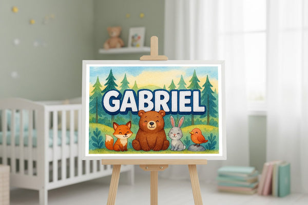 Gabriel’s Personalized Forest Friends Art