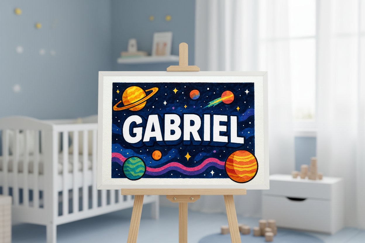 Personalized name art for Gabriel