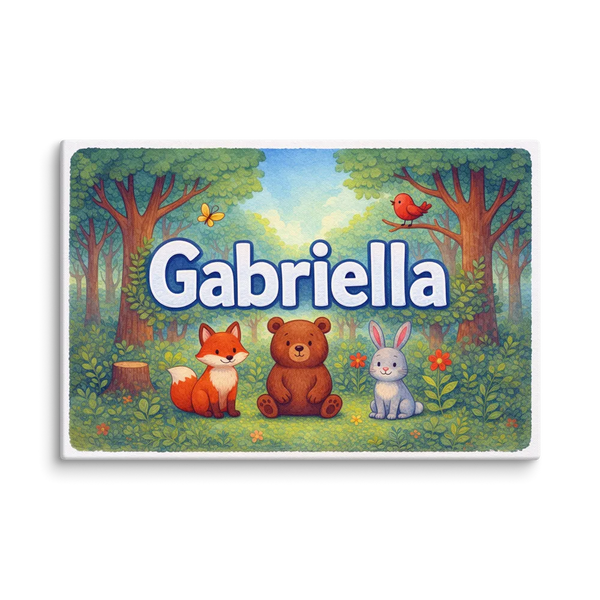 Gabriella Name Art - Forest Friends Personalized Wall Art