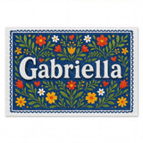 Gabriella Name Art - Floral Farmhouse personalized wall print for kids