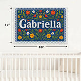Gabriella Name Art - Floral Farmhouse personalized wall print for kids