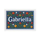 Gabriella Name Art - Floral Farmhouse personalized wall print for kids