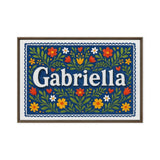 Gabriella Name Art - Floral Farmhouse personalized wall print for kids