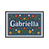 Gabriella Name Art - Floral Farmhouse personalized wall print for kids