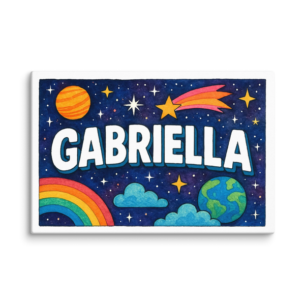Gabriella Name Art - Space Explorers Personalized Wall Art