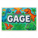 Gage Name Art - Dinosaur Adventure personalized wall print for kids