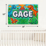 Gage Name Art - Dinosaur Adventure personalized wall print for kids